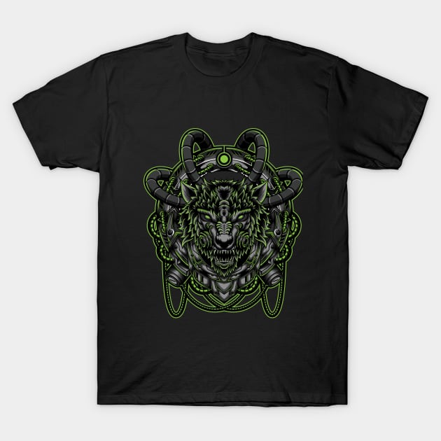 Mecha Wolf T-Shirt by oziazka